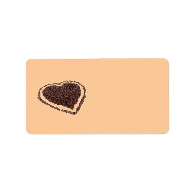 Kaffeeherzmarke Adressaufkleber (Vorne)