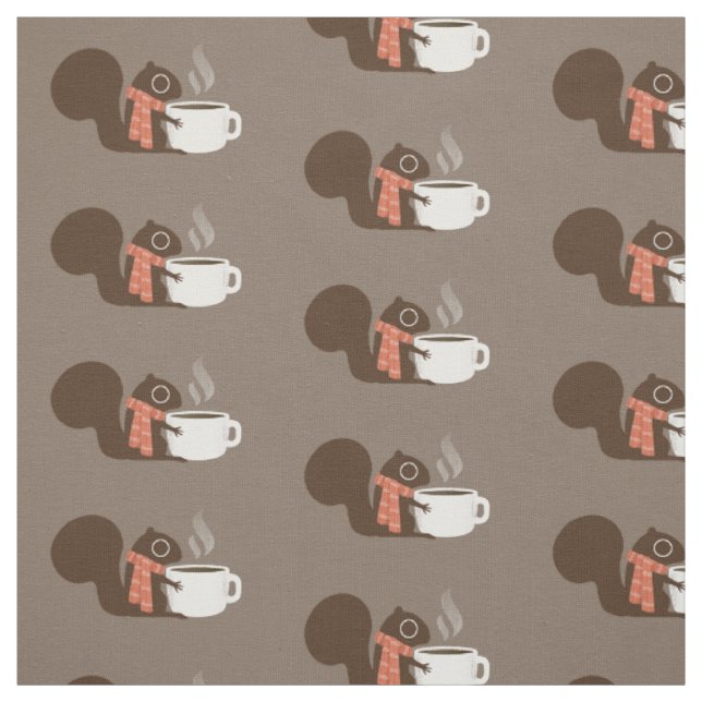Kaffeehörnchen | Warme Winterferien Tierart Stoff (Muster)