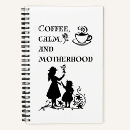Kaffeekalme Silhouette Kunst Notizbuch
