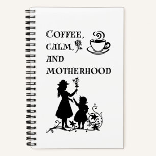 Kaffeekalme Silhouette Kunst Notizbuch