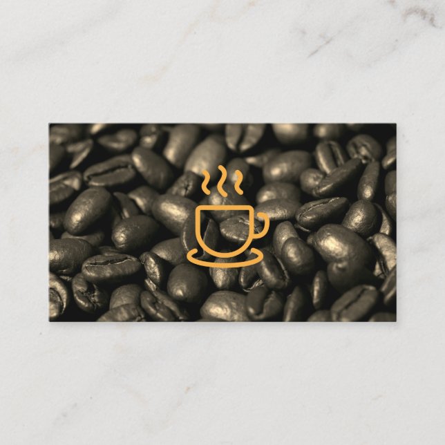 Kaffeekanne Kaffeebohnen | Barista Visitenkarte (Vorderseite)