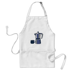 Kaffeekanne Kaffeetasse Schürze