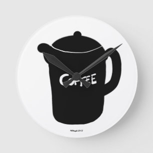 Kaffeekanne Runde Wanduhr