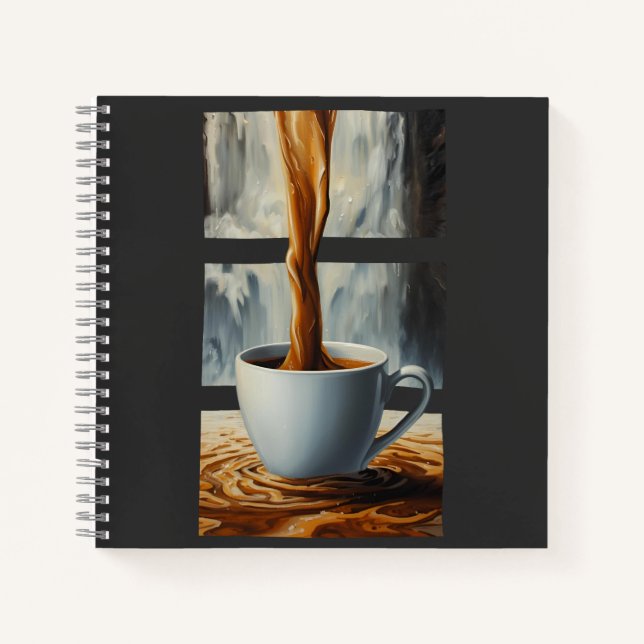 Kaffeekaskade Kunst mit Surreal Wasserfall Flow Notizbuch (Vorderseite)