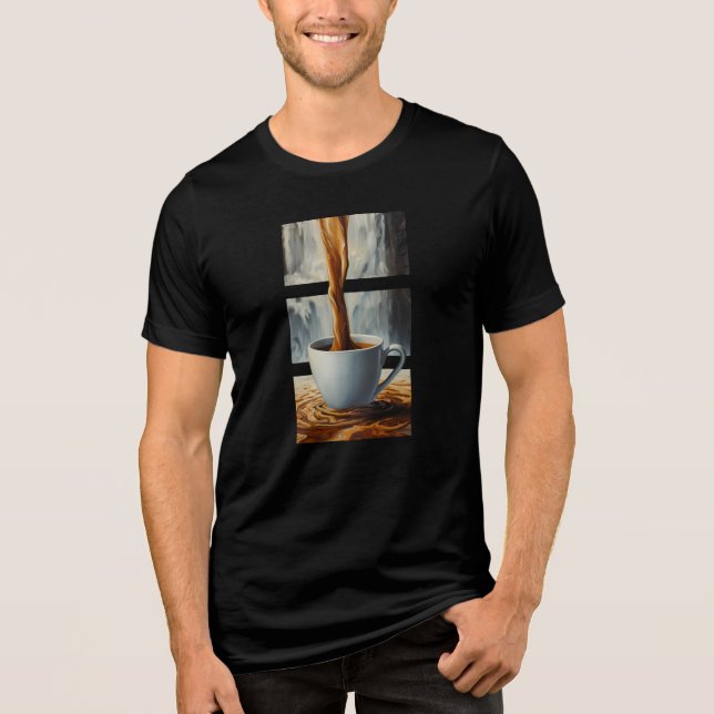 Kaffeekaskade Kunst mit Surreal Wasserfall Flow Tri-Blend Shirt (Vorderseite)