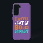 Kaffeekästen Wiederholung, Lesen und Kaffeeliebhab Samsung Galaxy Hülle<br><div class="desc">Dieses Design ist der perfekte Ausdruck eines gemütlichen und zufriedenen Lebensstils, der die einfachen Freuden einfängt, die Freude und Entspannung in unseren täglichen Routinen bringen. Der Begriff "Kaffee, Katze, Bücher, Wiederholung" spricht von den warmen und beruhigenden Aspekten des Alltags, und das Design ist ideal für diejenigen, die Liebe, mit einem...</div>