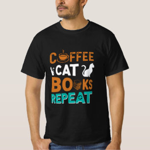 Kaffeekästen Wiederholung, Lesen und Kaffeeliebhab T-Shirt
