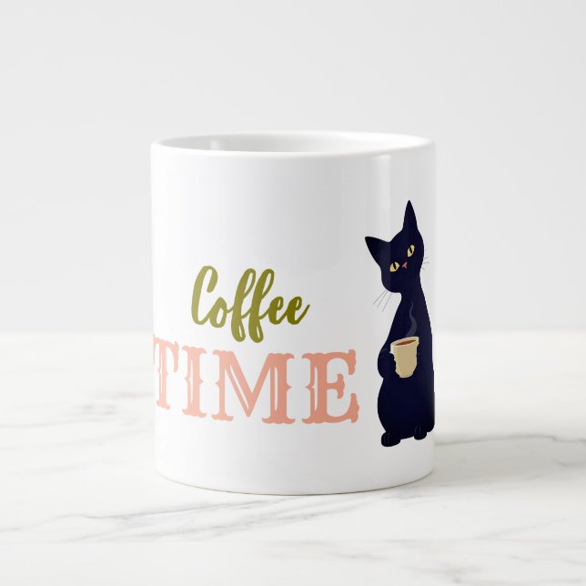 Kaffeekätzchen trinken Kaffee Jumbo-Tasse (Vorderseite)