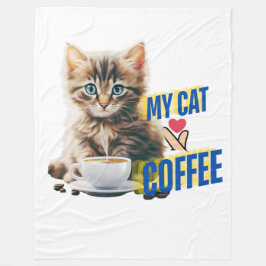 Kaffeekatze Fleece Blanket