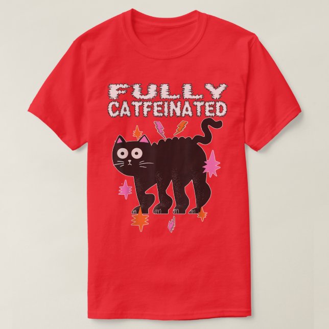 Kaffeekatze Kitty Kat Kitten Kaffeinat Java Cat F T-Shirt (Design vorne)