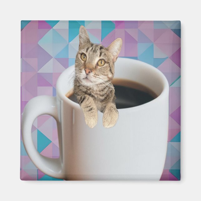 Kaffeekatze Magnet (Vorne)