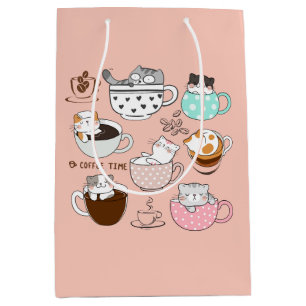 Kaffeekatzen Funny Mittlere Geschenktüte