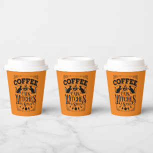 Kaffeekatzen Hexen Zauber Halloween-Party Pappbecher