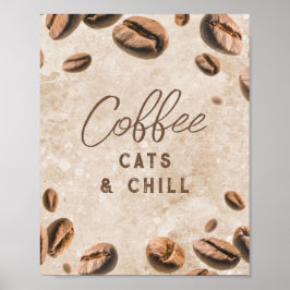 Kaffeekatzen Niedliches Gewittertes Koffein Addict Poster