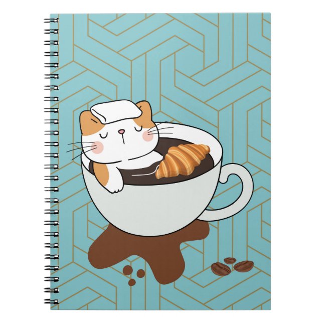Kaffeekatzen-Spa Notizblock (Vorderseite)