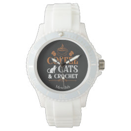 Kaffeekatzen und Crochet eWatch Armbanduhr