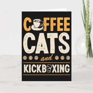 Kaffeekatzen und Kickboxen Süß Lustig Kickboxer Ca Karte