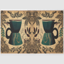 Kaffeekirsche, flüchtige Collage Seidenpapier