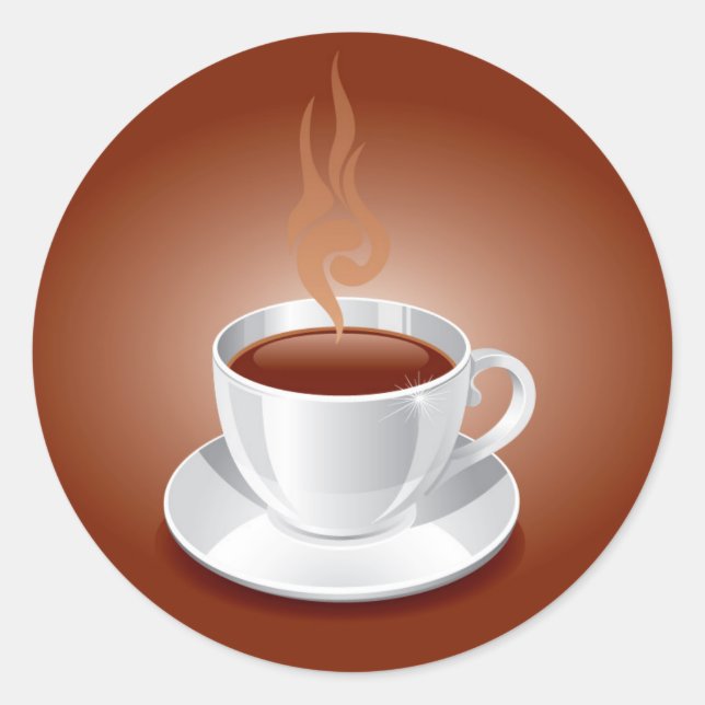 Kaffeekleber Runder Aufkleber (Vorderseite)