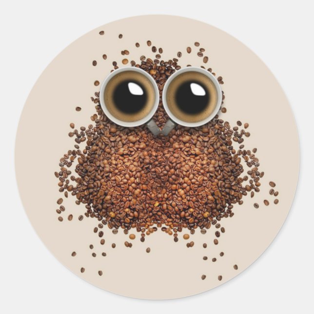 Kaffeekleber Runder Aufkleber (Vorderseite)