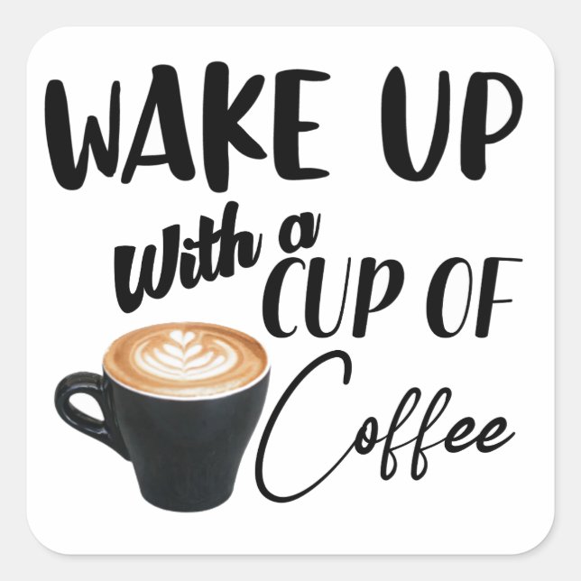 Kaffeekochen Quadratischer Aufkleber (Vorderseite)