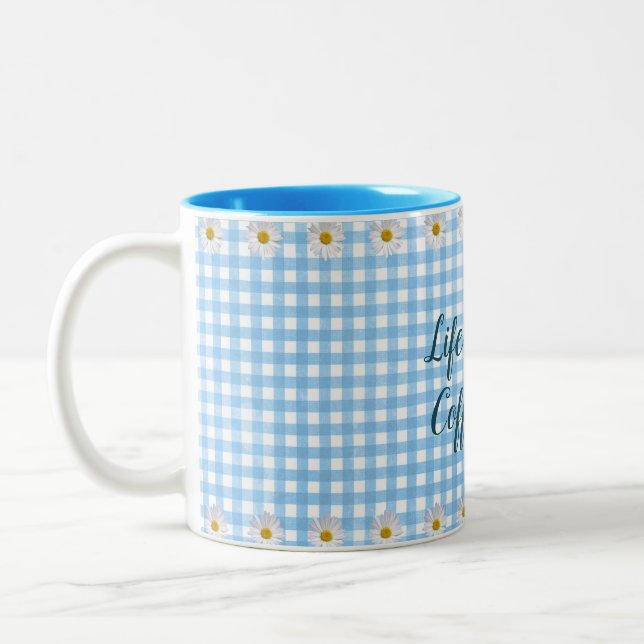 Kaffeekonzept für Gingham Zweifarbige Tasse (Links)