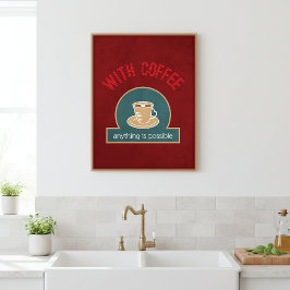 Kaffeekonzept Moderne Küche Kunst Poster