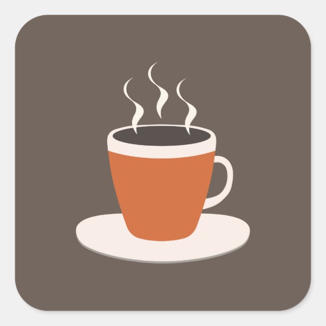 Kaffeekopfkleber Quadratischer Aufkleber (Vorderseite)