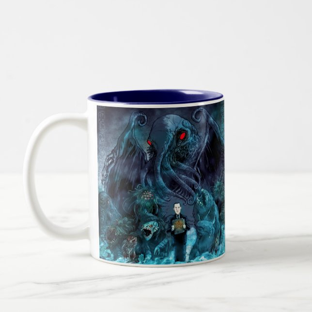 Kaffeekreaturen der Lovecraft-Tasse Zweifarbige Tasse (Links)