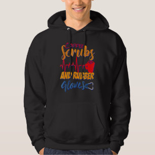 Kaffeekruben und Gummihandschuhe Krankenpflege Des Hoodie