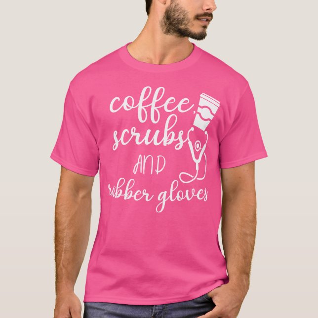 Kaffeekruben und Gummihandschuhe Nur T-Shirt (Vorderseite)