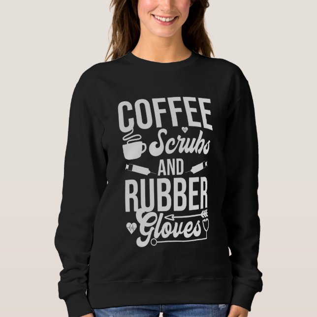 Kaffeekruben und Gummihandschuhe Sweatshirt (Vorderseite)
