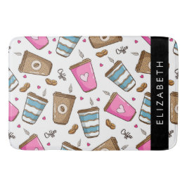 Kaffeekuchen, Kaffeebohnen, Herz, Ihr Name Badematte