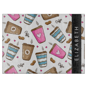 Kaffeekuchen, Kaffeebohnen, Herz, Ihr Name Schneidebrett