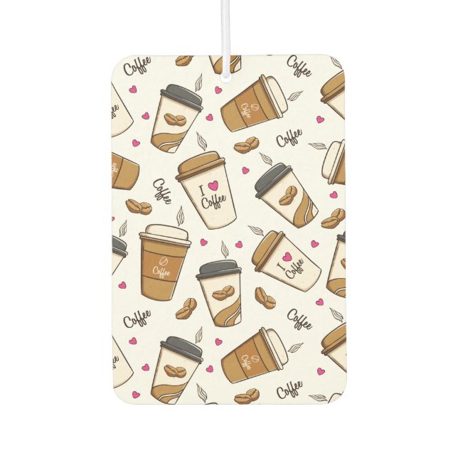 Kaffeekuchen, Kaffeebohnen, Kaffee Lover, Herzen Autolufterfrischer (Vorderseite)