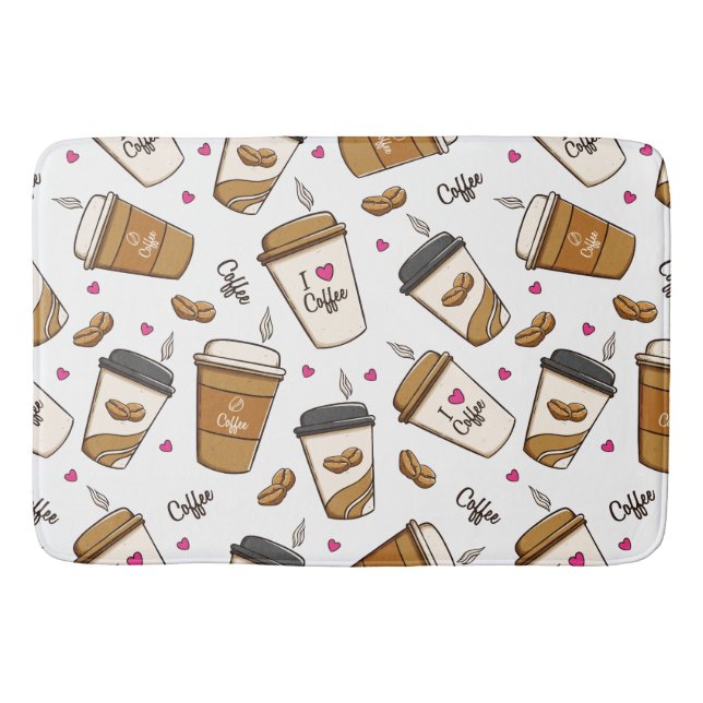 Kaffeekuchen, Kaffeebohnen, Kaffee Lover, Herzen Badematte (Vorderseite)