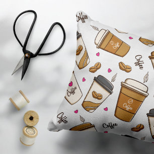 Kaffeekuchen, Kaffeebohnen, Kaffee Lover, Herzen Kissenbezug