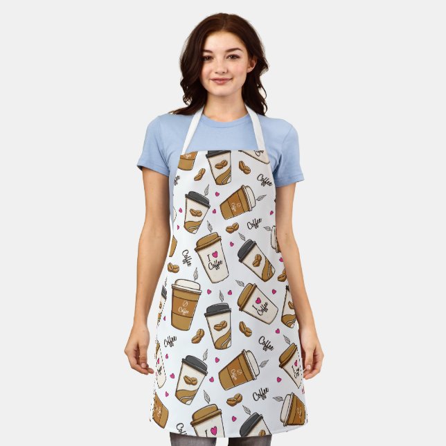 Kaffeekuchen, Kaffeebohnen, Kaffee Lover, Herzen Schürze (Getragen)