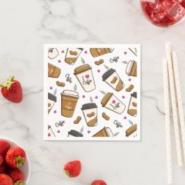 Kaffeekuchen, Kaffeebohnen, Kaffee Lover, Herzen Serviette