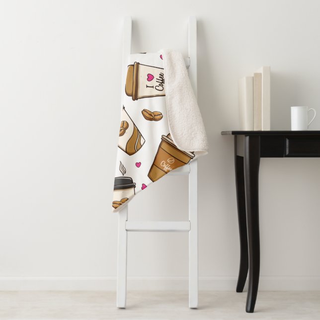 Kaffeekuchen, Kaffeebohnen, Kaffee Lover, Herzen Sherpadecke (Beispiel)