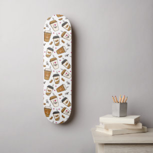 Kaffeekuchen, Kaffeebohnen, Kaffee Lover, Herzen Skateboard