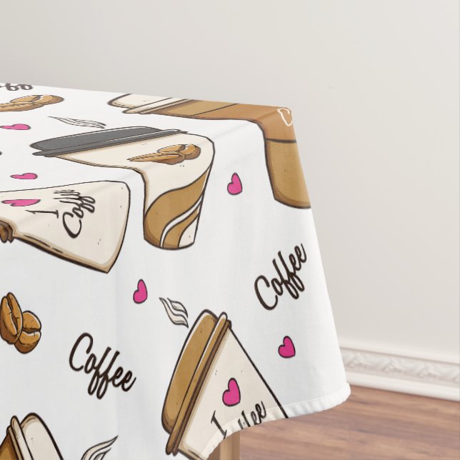 Kaffeekuchen, Kaffeebohnen, Kaffee Lover, Herzen Tischdecke (Beispiel)