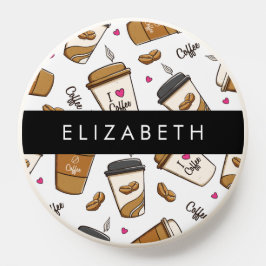 Kaffeekuchen, Kaffeebohnen, Kaffee Lover, Ihr Name PopSocket