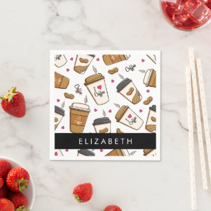 Kaffeekuchen, Kaffeebohnen, Kaffee Lover, Ihr Name Serviette