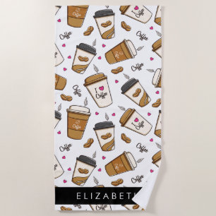 Kaffeekuchen, Kaffeebohnen, Kaffee Lover, Ihr Name Strandtuch
