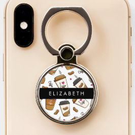 Kaffeekuchen, Kaffeebohnen, Kaffee Lover, Ihr Name Telefonring Ständer