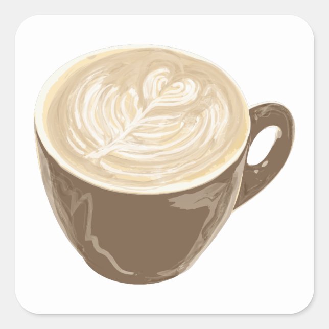 Kaffeekulturkunst Quadratischer Aufkleber (Vorderseite)