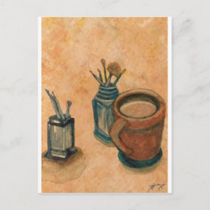Kaffeekunst - Erste Sache am Morgen Postkarte