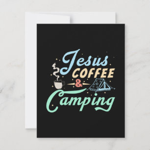 Kaffeekunst Jesus Kaffee & Camping Mitteilungskarte