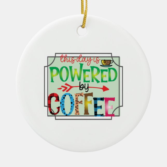 Kaffeekunst mit Kaffee 2 Keramik Ornament (Vorne)